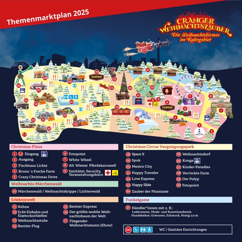 Cranger Weihnachtszauber Themenmarktplan
